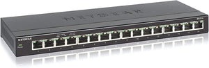NETGEAR 16-Port Gigabit Ethernet Unmanaged Switch (GS316) - Desktop, Fanless Housing for Quiet Operation
