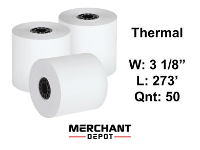 Receipt Paper - Custom Print 4 Colors - Min Order 5 Cases - Thermal BPA Free 3-1/8