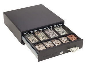 VAL-u Line 18.1" x 18.3" Black Cash Drawer, 1 Large Slot and 5 Bill & 8 Coin Till