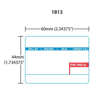 Scale Paper Ishida (60mm x 44mm) AC-Series UPC Narrow - Red/Blue