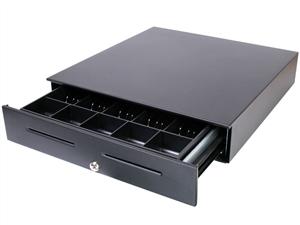 Vasario 16" x 16" Black Cash Drawer, Dual Media Slots, 5 Bill Slots, 5 Coin Slots Multi-interface